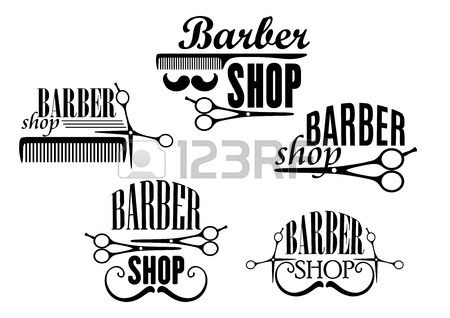 450x318 Black And White Barber Shop Badges Or Signs With Text Decorated