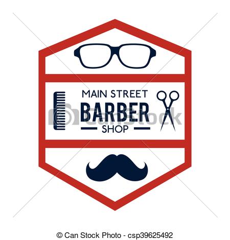450x470 Professional Barber Shop Icon Vector Illustration Graphic Eps
