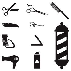 234x235 Barber Shop Icons