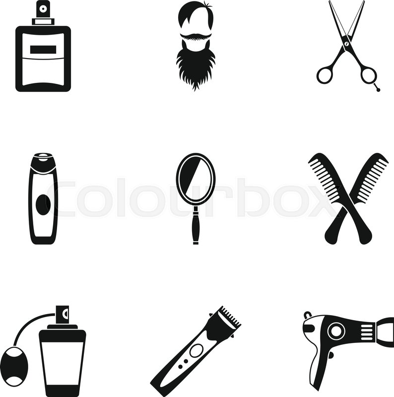 794x800 Barber Icons Set. Simple Illustration Of 9 Barber Vector Icons For