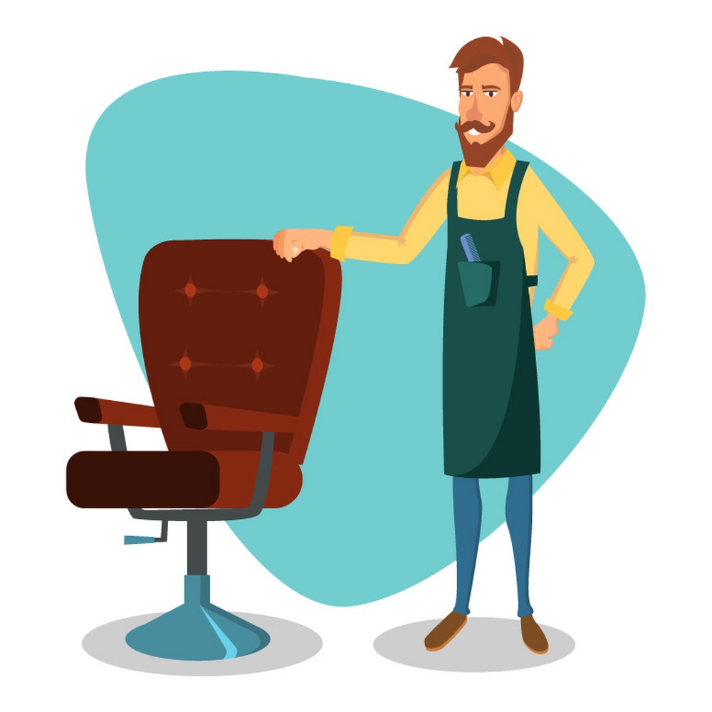 1000x1000 Cute Barber Cartoon Happy Hipster Barber Vector 16867062