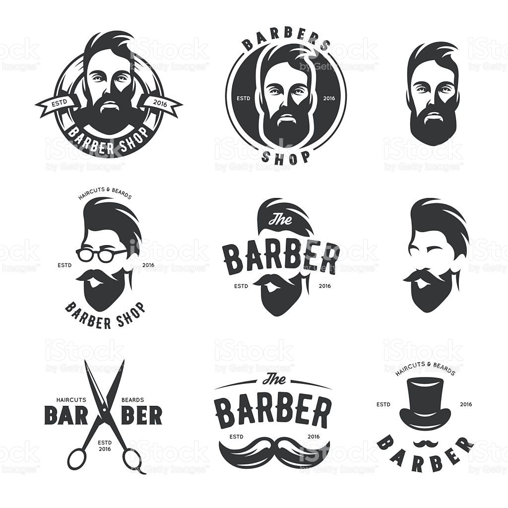 1024x1024 Set Of Vintage Barber Shop Vector Emblems Label Badges And Vector