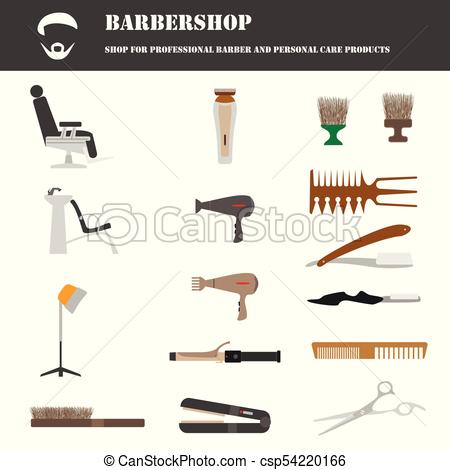 450x470 A Set Of Icons For Hairdressing Or Barbershop. Vector Illustration.
