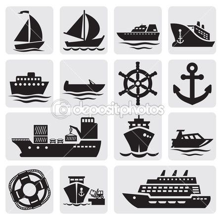 449x442 Conjunto De Iconos Barco Y Barco Vector Stock Bioraven