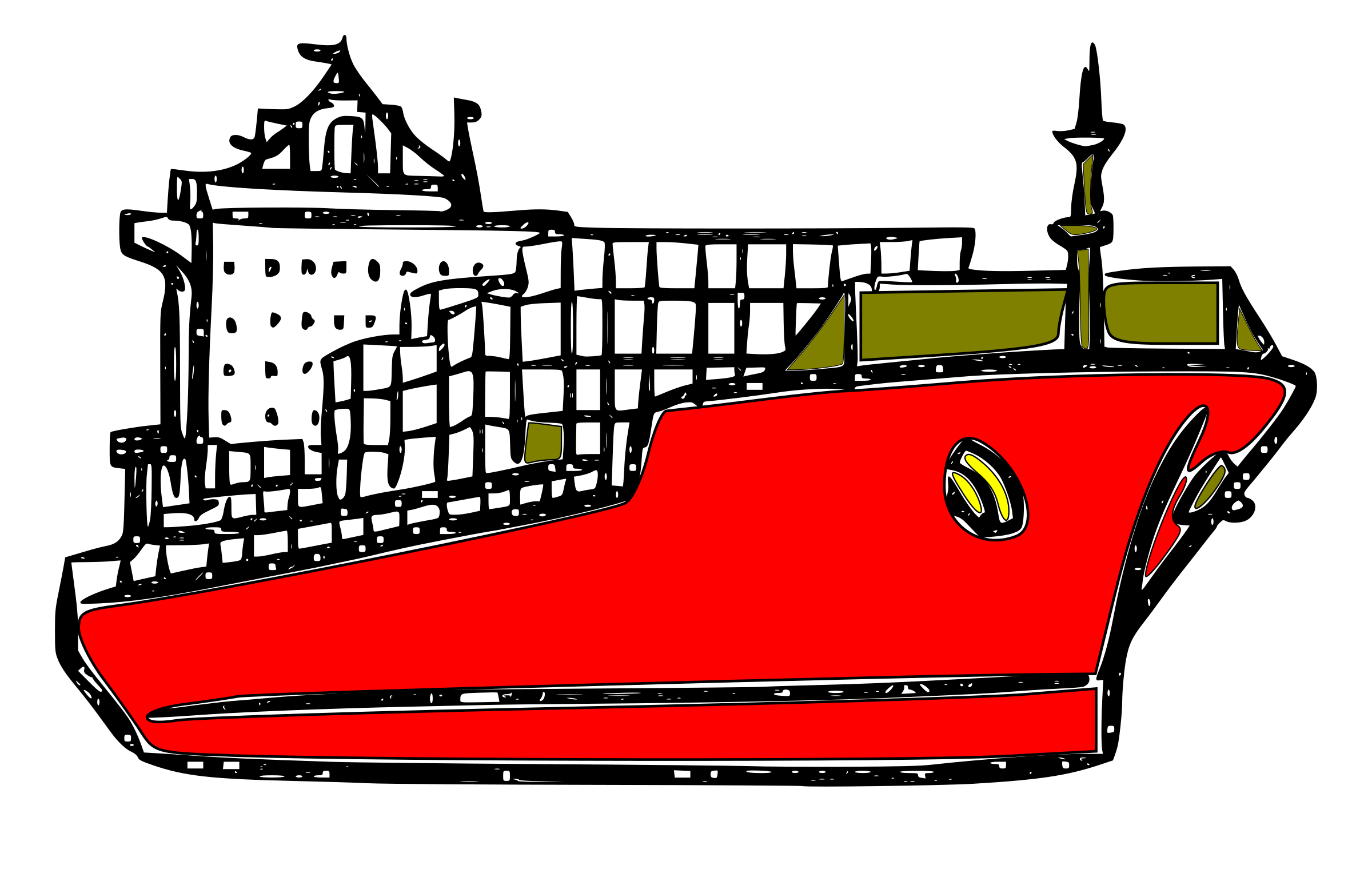 2400x1527 Barco Carguero Vector Clipart Image