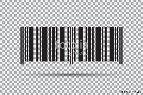 500x334 Barcode Icon Isolated On Transparent Background. Vector