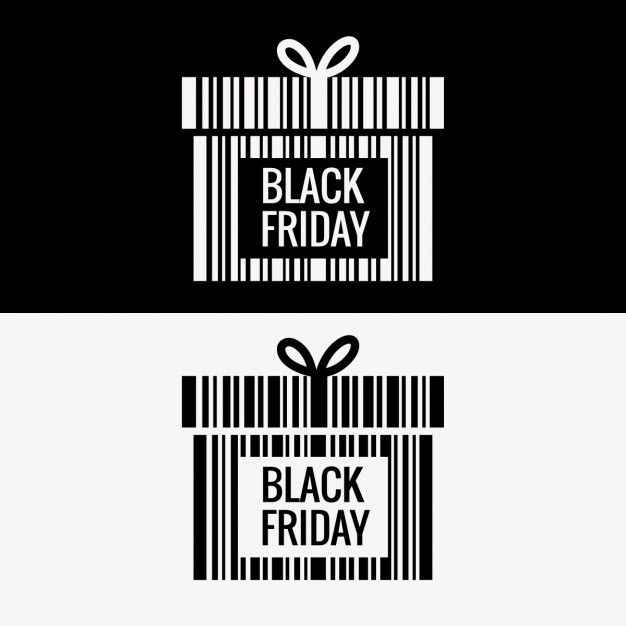 626x626 Black Friday Gift Box Made With Barcode Vector Free Download
