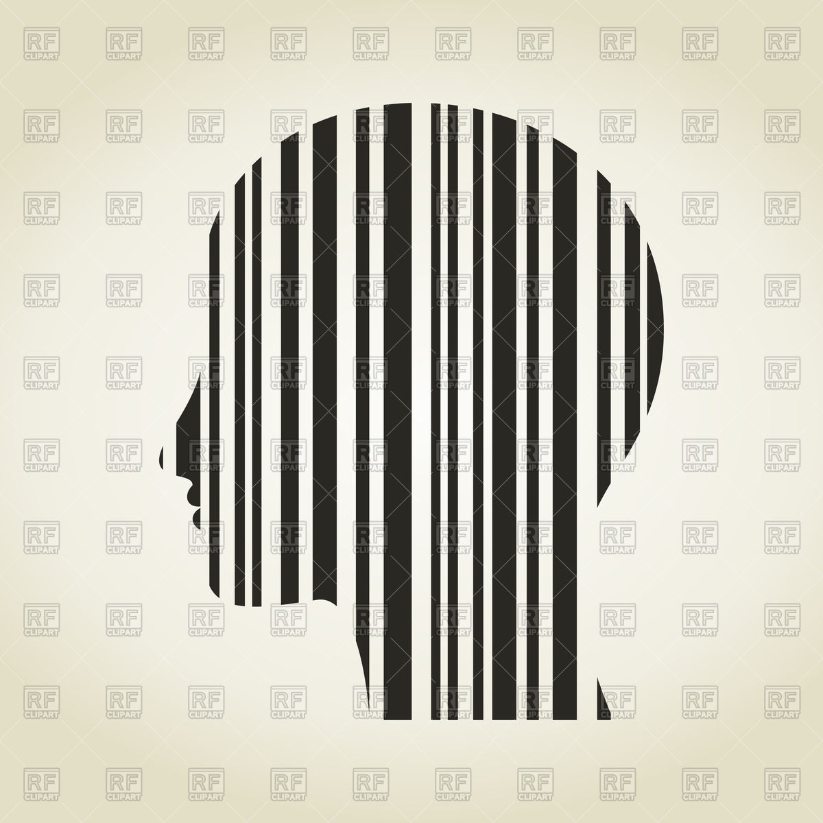 1200x1200 Head Of Barcode Vector Image Vector Artwork Of People