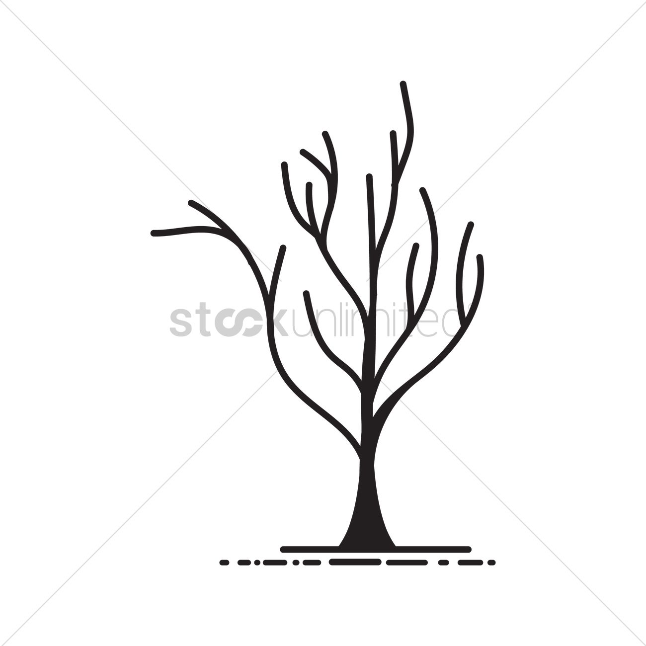 1300x1300 Free Bare Tree Vector Image