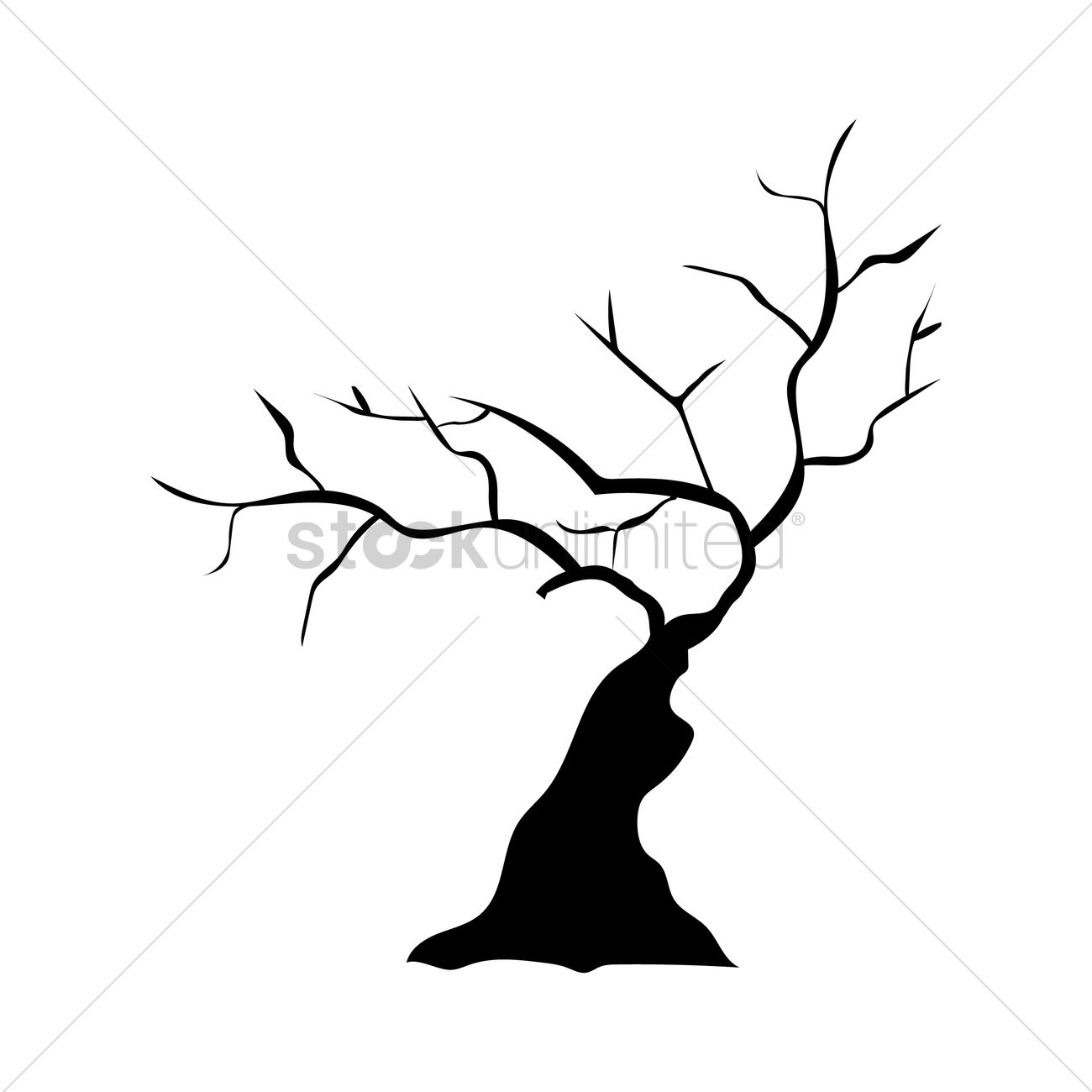 1300x1300 Silhouette Of Bare Tree Vector Image