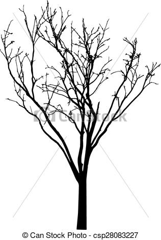 316x470 Vector Black Silhouette Of A Bare Tree Vector Illustration
