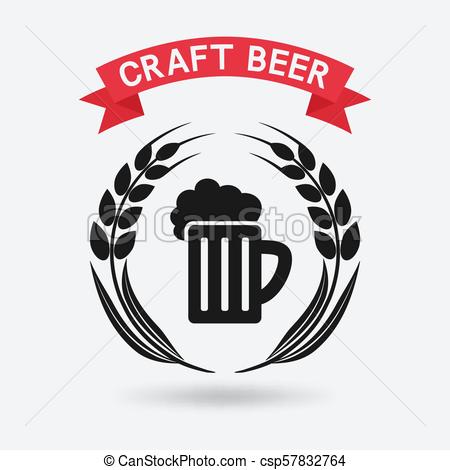 450x470 Craft Beer Banner. Mug Of Beer And Ears Of Barley. Vector