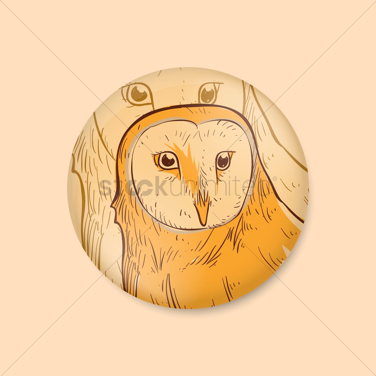 1300x1300 Barn Owl Vector Image