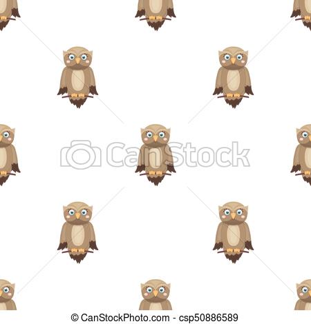 450x470 Owl, Single Icon In Cartoon Style.owl, Vector Symbol Stock