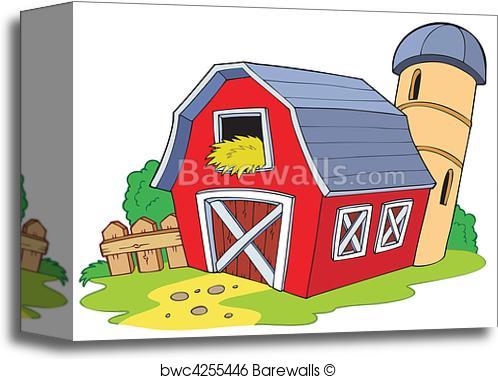 498x379 Canvas Print Of Cartoon Red Barn Barewalls Posters Amp Prints