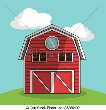 450x470 Farm Barn, Vector Illustration. Farm Concept With Business Icon