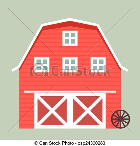 450x470 Minimalistic Illustration Of A Barn, Eps10 Vector.