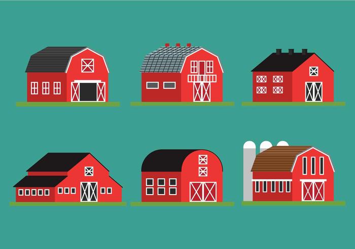 700x490 Red Barn Vector Set