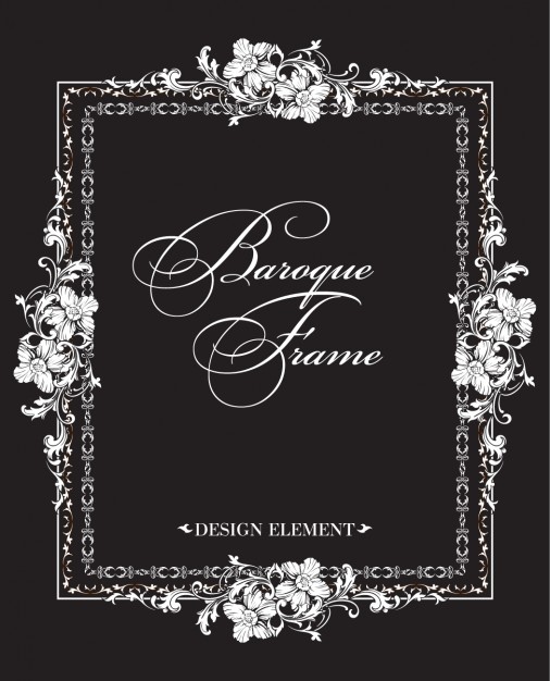 506x626 Floral Frame In Baroque Style Vector Free Download