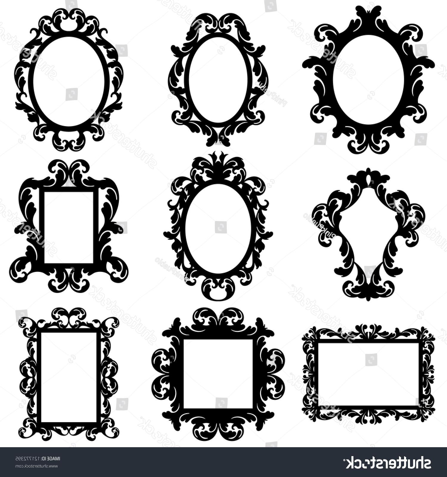 1500x1600 Top Stock Vector Set Of Baroque Frame Silhouettes Images