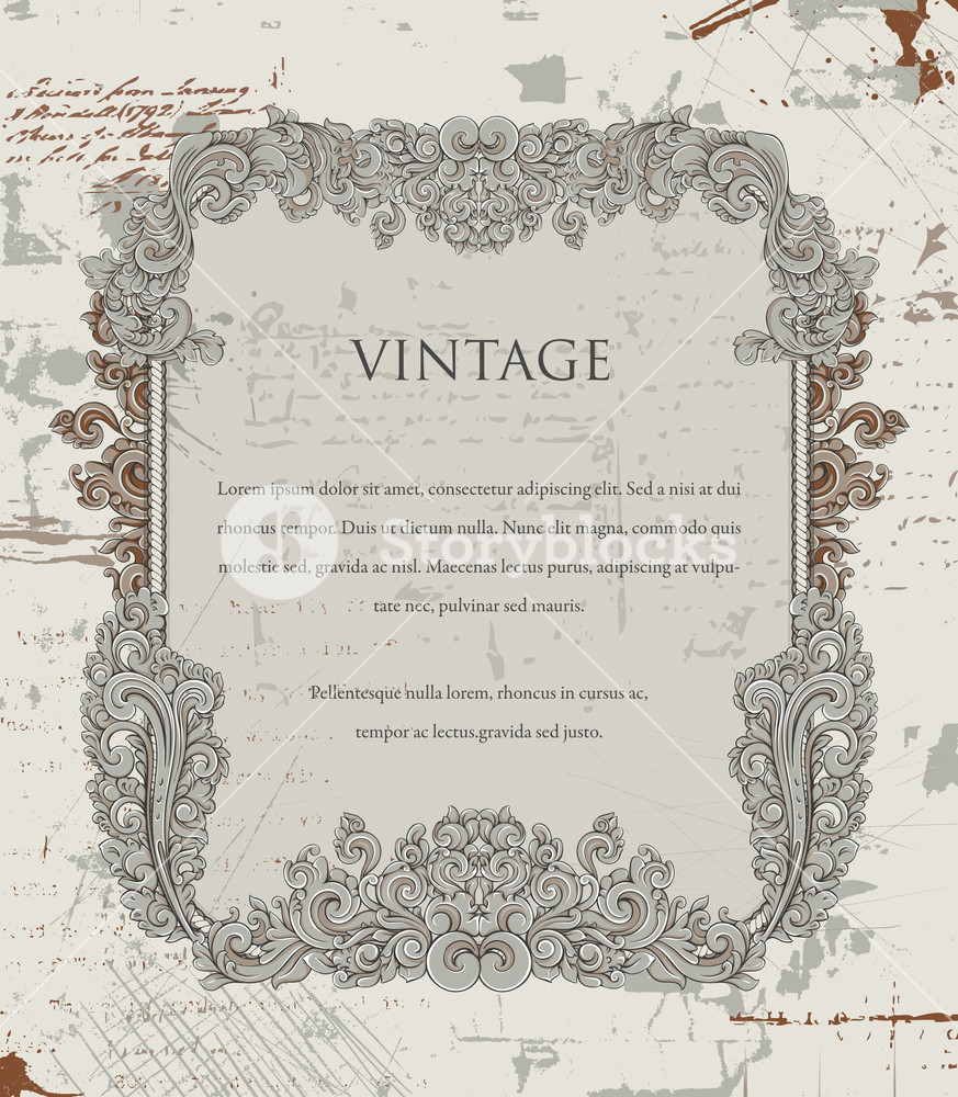 873x1000 Vector Grunge Baroque Frame Royalty Free Stock Image