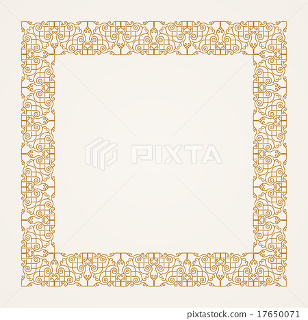 450x468 Vintage Baroque Floral Frame. Vector Gold