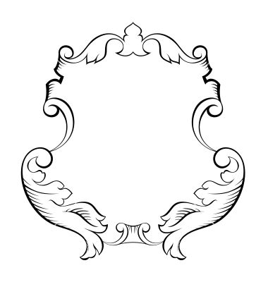380x400 Baroque Architectural Ornamental Decorative Frame Vector Fabric