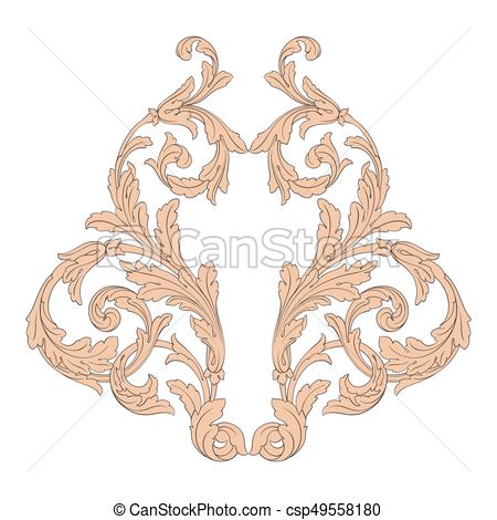 450x470 Baroque Vector Vintage Elements For Design. Decorative Design