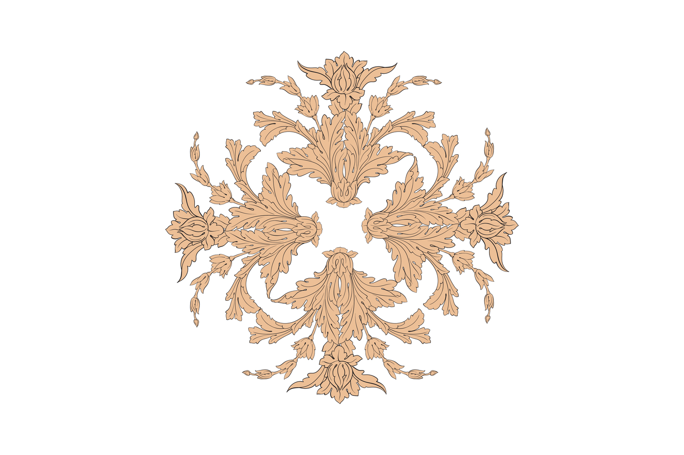 1400x932 Golden Baroque Vector Decorations, Ornament Element By
