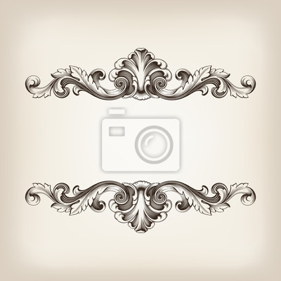 400x400 Vintage Border Frame Calligraphy Engraving Baroque Vector Carving