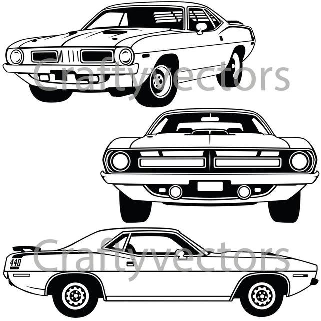 642x642 Plymouth Barracuda 70 71 Vector File Etsy