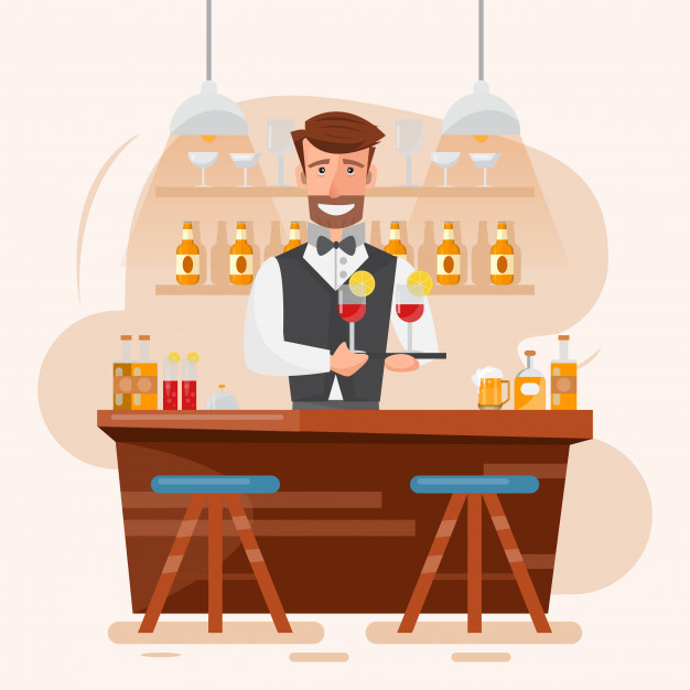 626x626 Bartender Holding Cocktail And Beverage Vector Premium Download