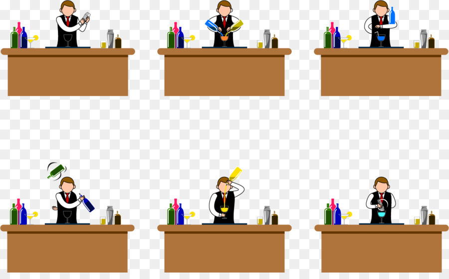 900x560 Cocktail Bartender Euclidean Vector Illustration