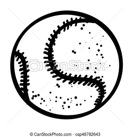 450x470 Cartoon Image Of Baseball Ball. An Artistic Freehand Picture.