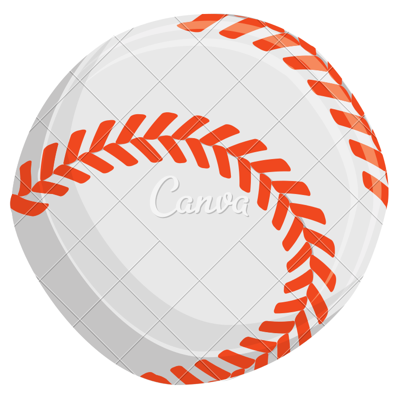 800x800 Isolated Baseball Ball Vector Illustration