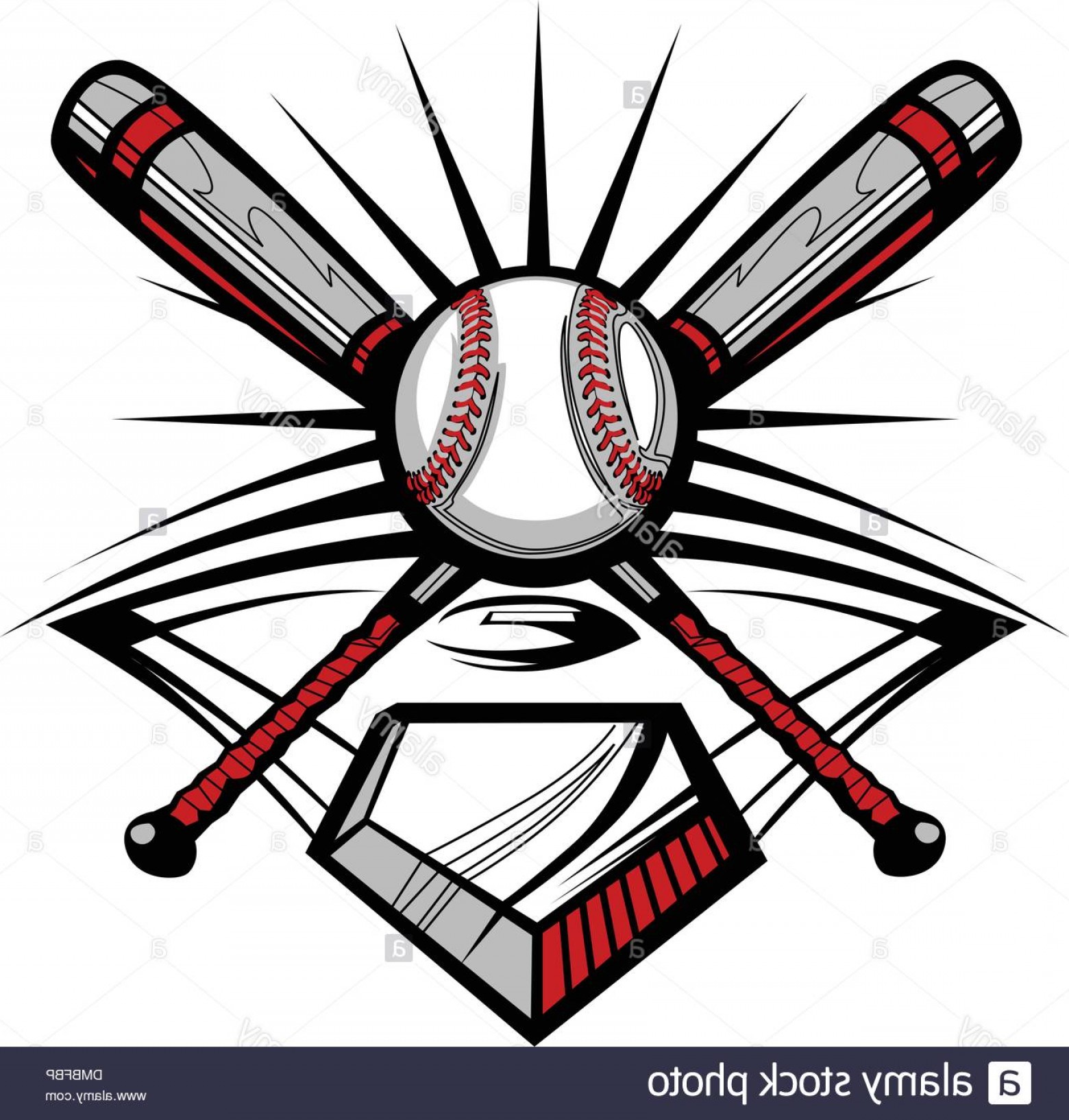 1560x1633 Stock Photo Baseball Or Softball Crossed Bats With Ball Vector