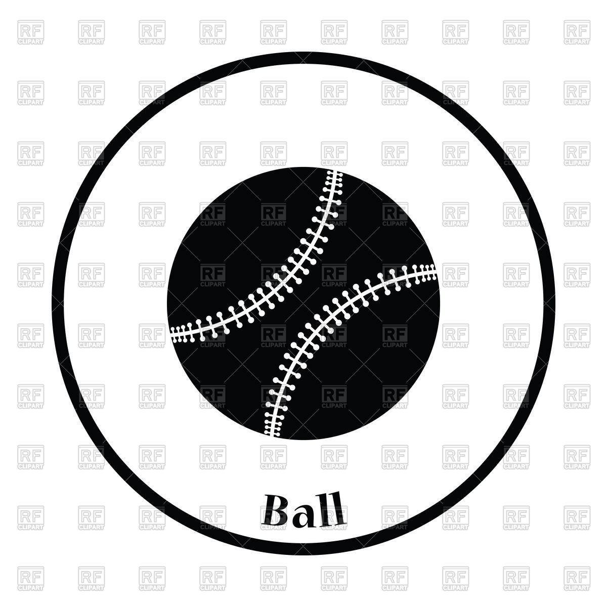1200x1200 Thin Circle Design Of Baseball Ball Icon Vector Image Vector