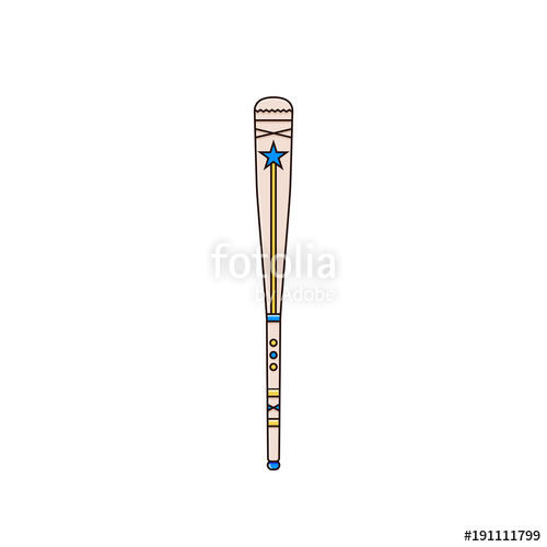 500x500 Baseball Or Softball Bat Flat Color Line Vector Illustration. Base
