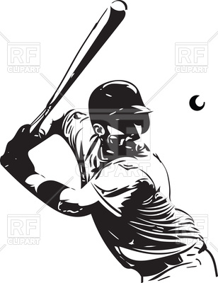 308x400 Baseball Player With Baseball Bat Vector Image Vector Artwork Of
