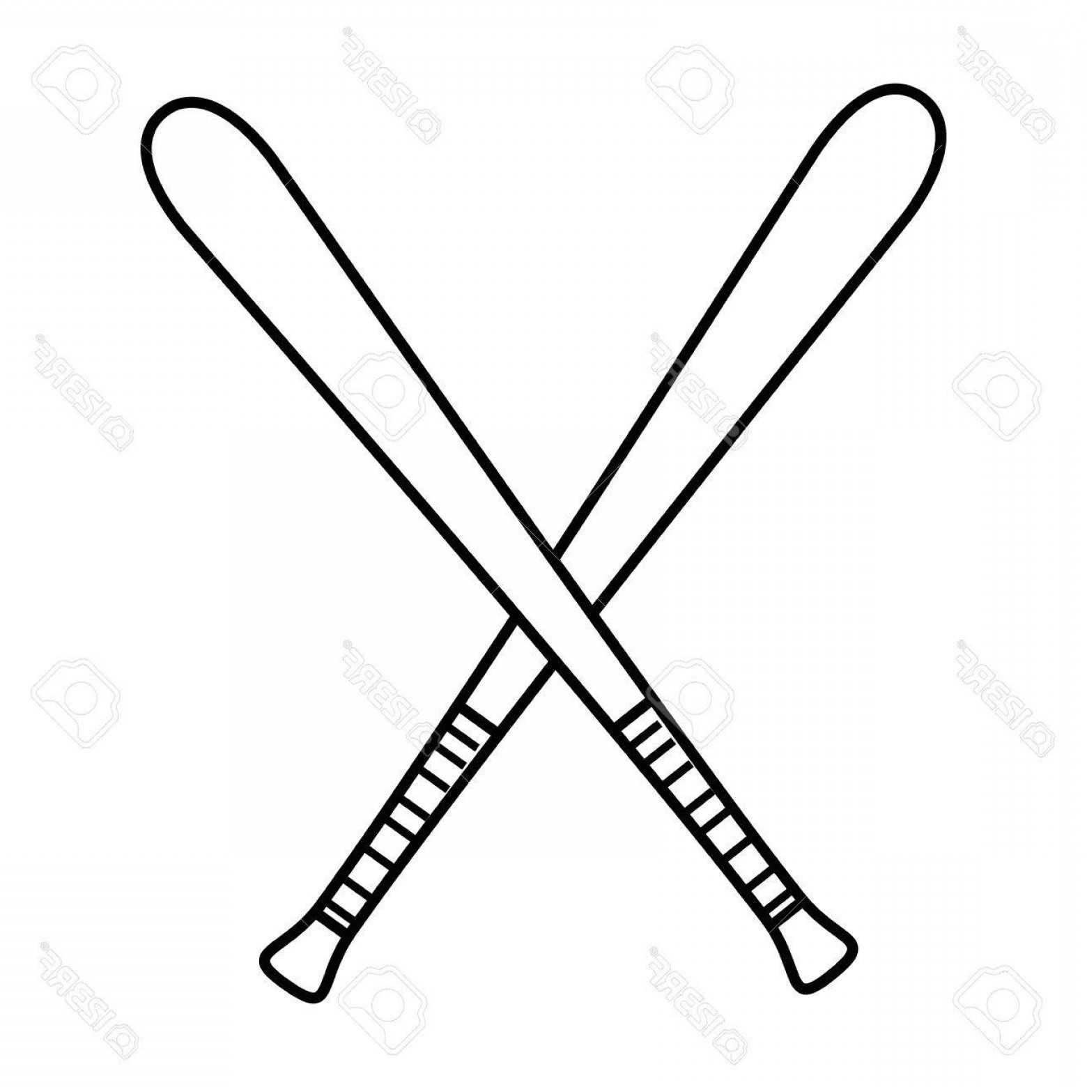 1560x1560 Photostock Vector Baseball Bats Crossed Icon Over White Background