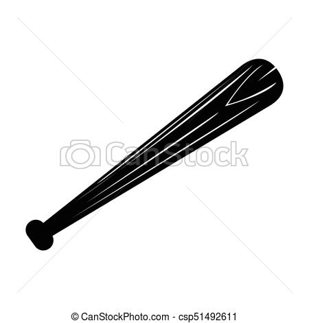 450x470 Isolated Baseball Bat. Isolated Silhouette Of A Baseball... Vector