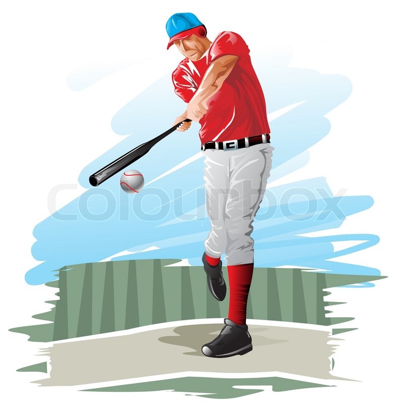 800x796 Baseball Batter Illustration Stock Vector Colourbox