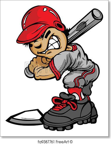 450x580 Free Art Print Of Kid Baseball Batter Holding Bat Vector Image