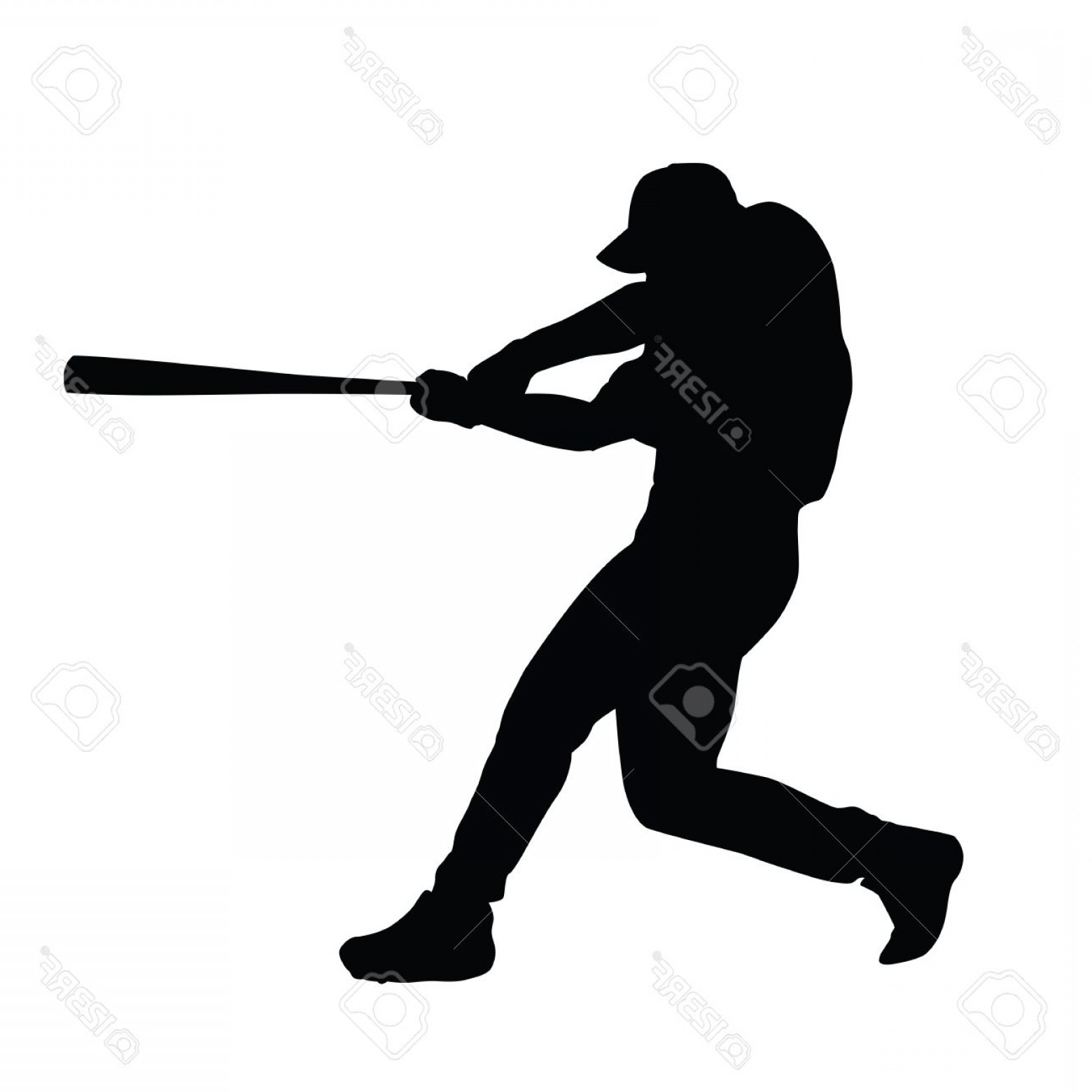 1560x1560 Photostock Vector Baseball Player Vector Silhouette Baseball