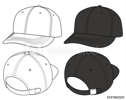 500x396 Basic Ball Cap Vector Illustration Flat Sketches Template