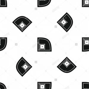 300x300 Black And White Baseball Diamond Vector Art Arenawp