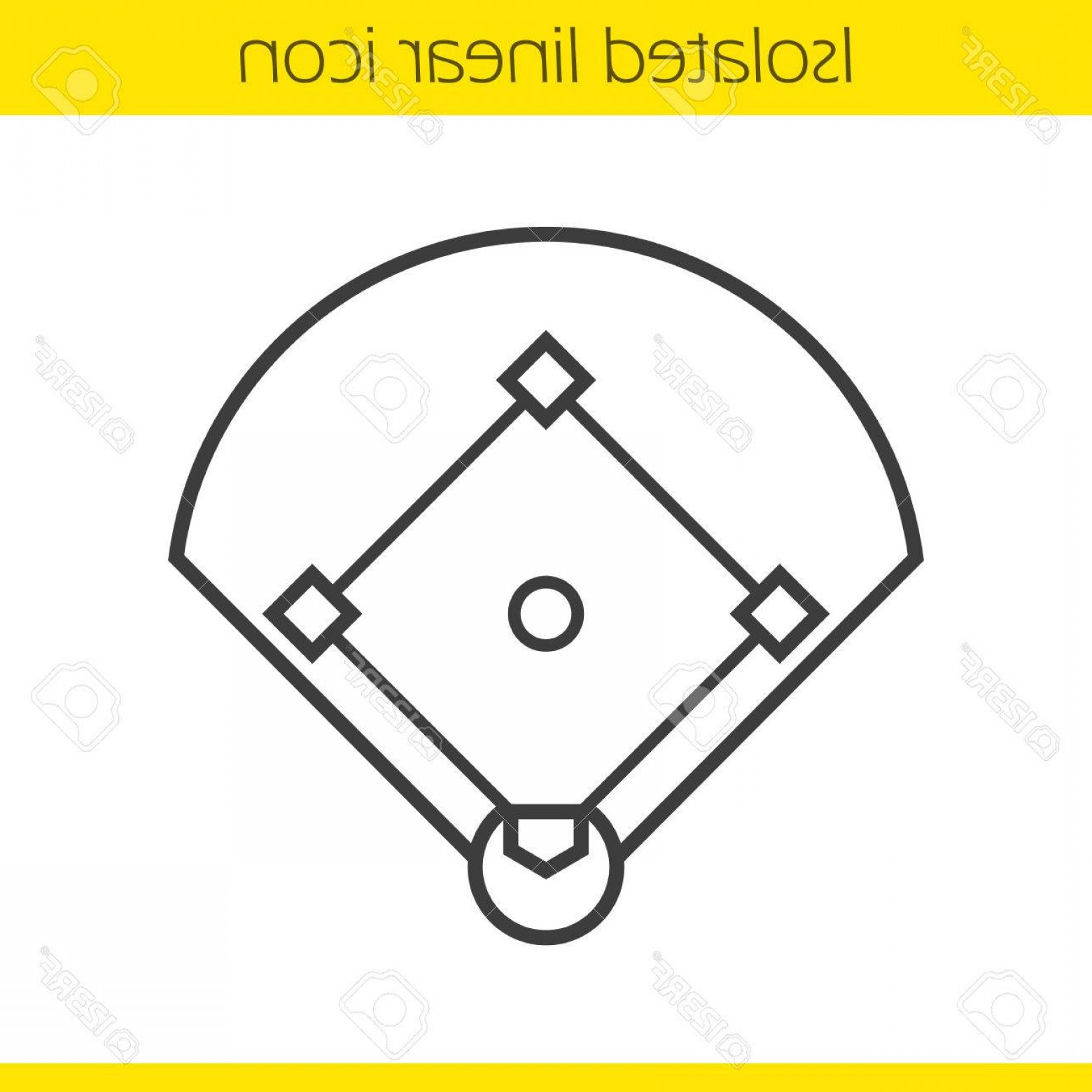1560x1560 Photostock Vector Baseball Field Linear Icon Sport Game Field Thin