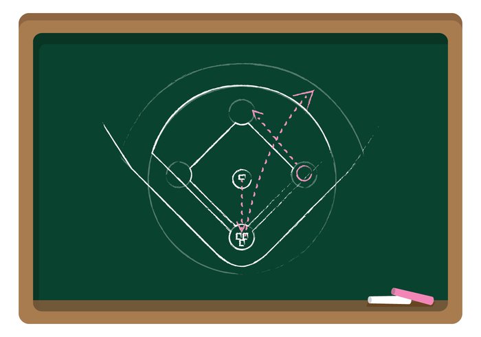 700x490 Vector Chalkboard Baseball Diamond Ai Format Free Vector