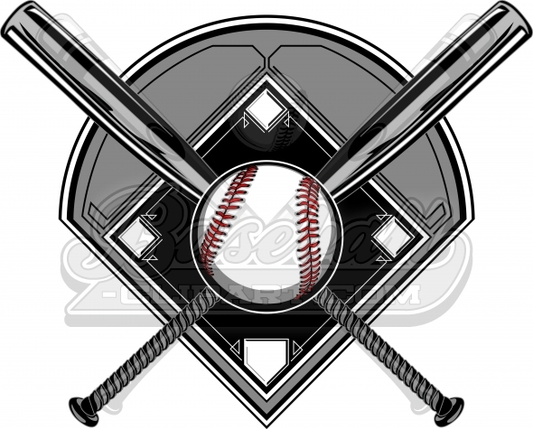 590x475 Baseball Diamond Clipart Logo. Baseball Bats Image With Baseball.