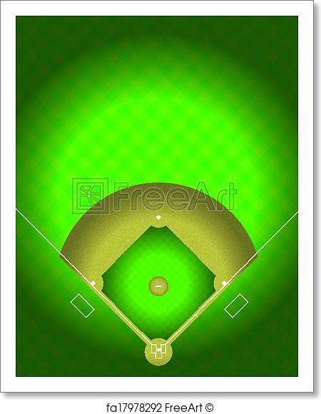 450x580 Free Art Print Of Vector Baseball Field. A Vector Illustration Of